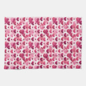 Muster für rosa Herzen Geschirrtuch (Horizontal)