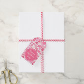 Muster für rosa Herzen | Glückliche Begrüßungstags Geschenkanhänger (Mit Garn)