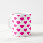 Muster für rosa Herzen Kaffeetasse (Vorderseite Links)