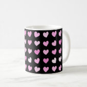 Muster für rosa Herzen Kaffeetasse (VorderseiteRechts)