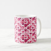 Muster für rosa Herzen Kaffeetasse (VorderseiteRechts)