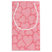 Muster für rosa Herzen Kleine Geschenktüte (Rückseite)