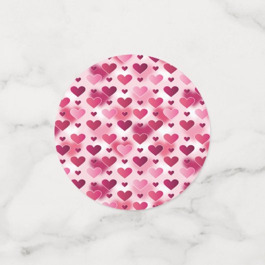 Muster für rosa Herzen Konfetti (Klein Vorderseite)