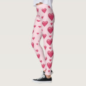 Muster für rosa Herzen Leggings (Links)