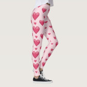 Muster für rosa Herzen Leggings (Rechts)
