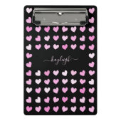 Muster für rosa Herzen Mini Klemmbrett (Vorderseite)
