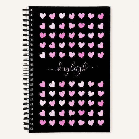 Muster für rosa Herzen Notizblock (Vorderseite)