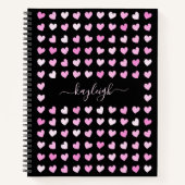 Muster für rosa Herzen Notizblock (Vorderseite)