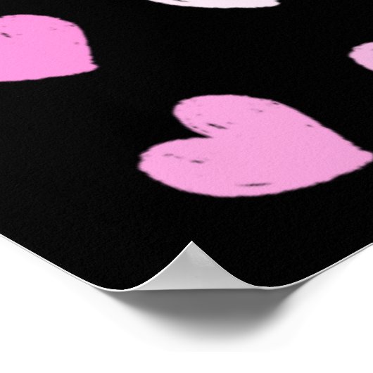 Muster für rosa Herzen Poster (Ecke)