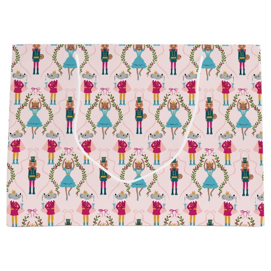 Muster für rosa Nutcracker Große Geschenktüte (Vorderseite)