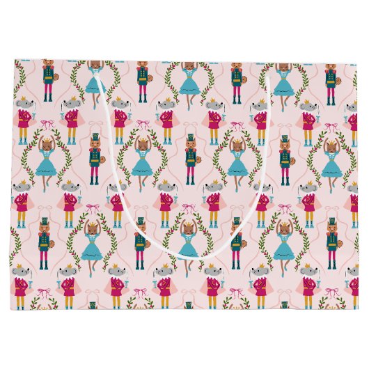 Muster für rosa Nutcracker Große Geschenktüte (Rückseite)