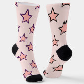 Muster für rosa pastellfarbene Sterne Socken (Gewinkelt)