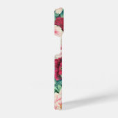 Muster für Rosa Peonies und grüne Blätter iPhone Hülle (Rechte Seite)