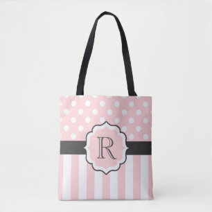 Muster für rosa Punkte und Streifen Tasche