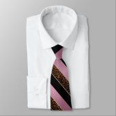 Muster für rosa, schwarze und leopardene Streifen Krawatte (Gebunden)