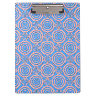 Muster für rosa und blaue geometrische Kreise Klemmbrett