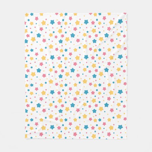 Muster für rosa und blaue Sterne Fleecedecke (Vorderseite)