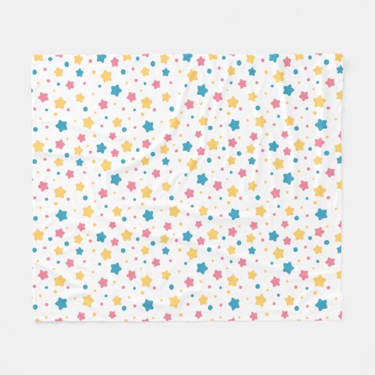 Muster für rosa und blaue Sterne Fleecedecke (Vorderseite (Horizontal))