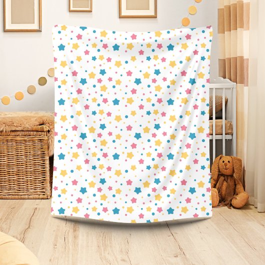 Muster für rosa und blaue Sterne Fleecedecke