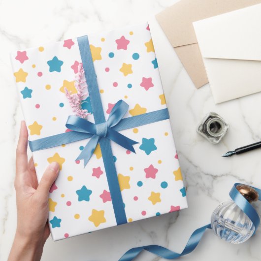 Muster für rosa und blaue Sterne Geschenkpapier (Schenken)