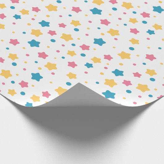 Muster für rosa und blaue Sterne Geschenkpapier (Ecke)