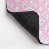 Muster für rosa und weiße, florale Damast Mousepad (Ecke)