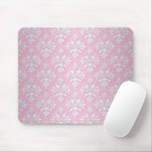 Muster für rosa und weiße, florale Damast Mousepad (Mit Mouse)