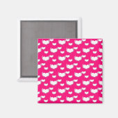 Muster für rosa und weiße Herzen Magnet (Vorderseite/Rückseite)