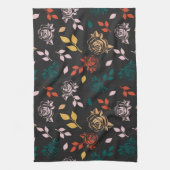 Muster für Rose und Blätter Geschirrtuch (Vertikal)