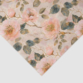 Muster für Rose und Blätter in Gold Seidenpapier (Ausschnitt)