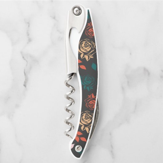 Muster für Rose und Blätter Kellnermesser (Vorderseite)