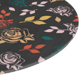 Muster für Rose und Blätter Schneidebrett (Ecke)
