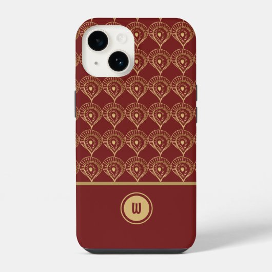 Muster für Rost und Gold Boho Monogram iPhone Hülle (Rückseite)