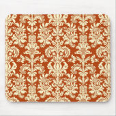 Muster für rostrote und beige florale Damaskus Mousepad (Vorne)