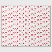 Muster für rote Herzen | Valentinische Liebe Geschenkpapier (Flach)