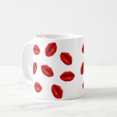 Muster für rote Lippen Kaffeetasse (Vorderseite Links)