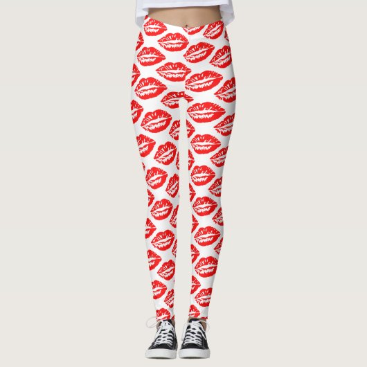 Muster für rote Lippen Leggings (Vorderseite)