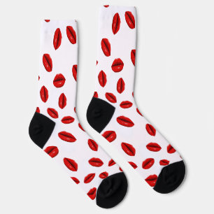 Muster für rote Lippen Socken