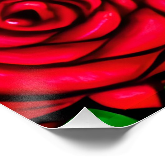 Muster für rote Lippen und Rote Rosen Poster (Ecke)