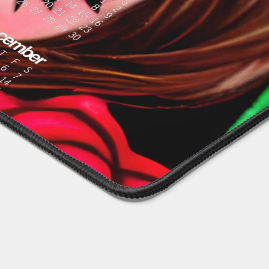 Muster für rote Lippen und Rote Rosen Schreibtischunterlage (Ecke)