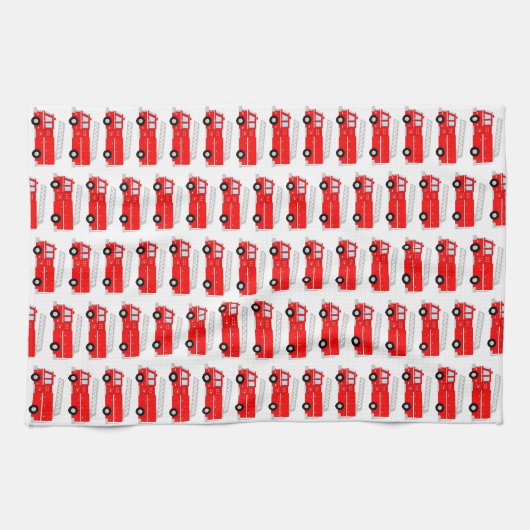 Muster für rote LKW Geschirrtuch (Horizontal)