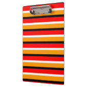 Muster für rote Orangen Streifen Klemmbrett (Links)