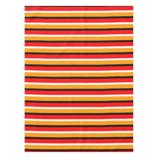 Muster für rote Orangen Streifen Tischdecke (Vorderseite)