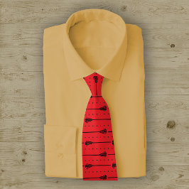 Muster für rote schwarze Sticks und gepunktete Lin Krawatte