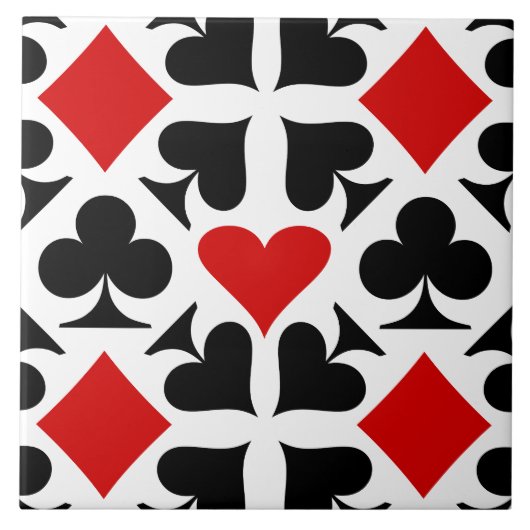 Muster für rote, schwarze und weiße Kartenzeichen Fliese (Vorderseite)