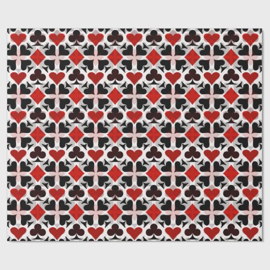 Muster für rote, schwarze und weiße Kartenzeichen Geschenkpapier (Flach)