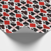 Muster für rote, schwarze und weiße Kartenzeichen Geschenkpapier (Ecke)