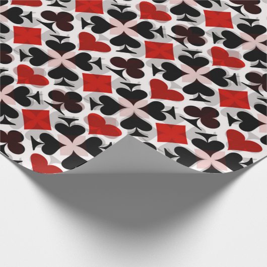 Muster für rote, schwarze und weiße Kartenzeichen Geschenkpapier (Ecke)