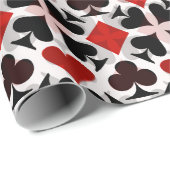 Muster für rote, schwarze und weiße Kartenzeichen Geschenkpapier (Rolleneckpunkt)