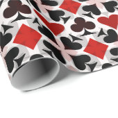 Muster für rote, schwarze und weiße Kartenzeichen Geschenkpapier (Rolleneckpunkt)
